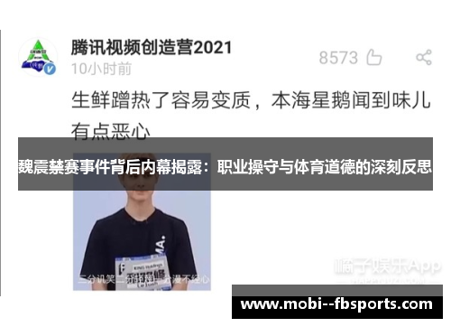 魏震禁赛事件背后内幕揭露：职业操守与体育道德的深刻反思